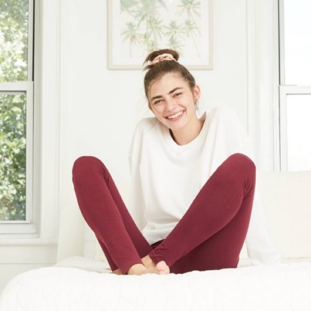 Maroon High-Rise Leggings